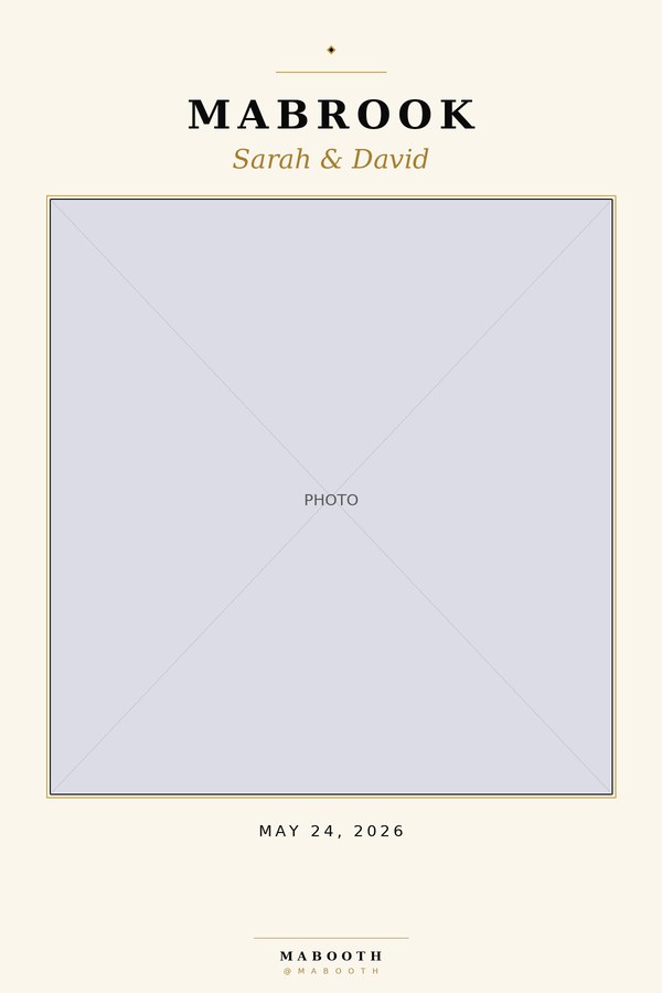 Bespoke Mabooth wedding print layout — Mabrook, Sarah and David